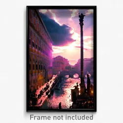 Pixel Art Poster - Complicated Rome (8 Bit Psychedelic Trippy Video Game Print)