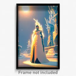 Pixel Art Poster - Frosty Protectorate (8 Bit Psychedelic Video Game Print)