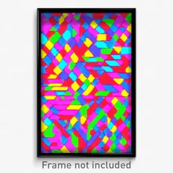 Pixel Art Poster - Multicolored Square (8 Bit Psychedelic Video Game Print)
