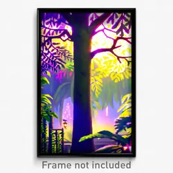Pixel Art Poster - Leafy Stand (8 Bit Psychedelic Trippy Weird Video Game Print)