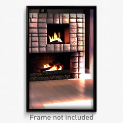 Pixel Art Poster - Bumpy Fireplace (8 Bit Psychedelic Trippy Video Game Print)