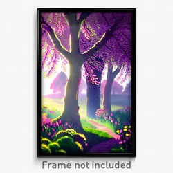 Pixel Art Poster - Haunting Spring (8 Bit Psychedelic Trippy Video Game Print)