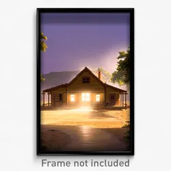 Pixel Art Poster - Tan Homestead (8 Bit Psychedelic Trippy Video Game Print)