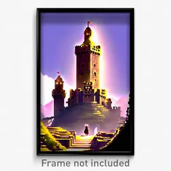 Pixel Art Poster - Giant Citadel (8 Bit Psychedelic Trippy Video Game Print)