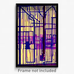 Pixel Art Poster - Wire Frame Glitchy Bazaar (8 Bit Video Game Print)