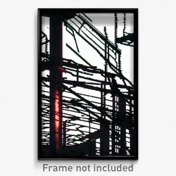 Pixel Art Poster - Wire Frame Glitchy Derelict (8 Bit Video Game Print)