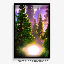 Pixel Art Poster - Evergreen Reaches (8 Bit Psychedelic Trippy Video Game Print)