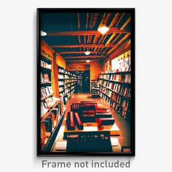 Pixel Art Poster - Harmonious Book Store (8 Bit Psychedelic Video Game Print)