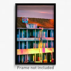 Pixel Art Poster - Unsightly Motel (8 Bit Psychedelic Trippy Video Game Print)