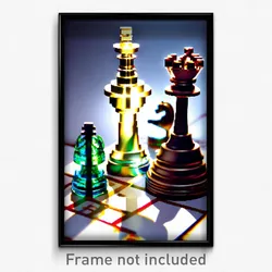 Pixel Art Poster - Unusual Chess Piece (8 Bit Psychedelic Video Game Print)