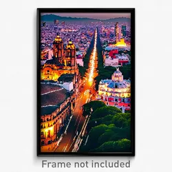 Pixel Art Poster - Harmonious Mexico City (8 Bit Psychedelic Video Game Print)