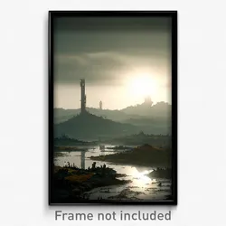 Pixel Art Poster - Grimy Landscape (8 Bit Psychedelic Trippy Video Game Print)