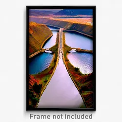 Pixel Art Poster - Spectacular Reservoir (8 Bit Psychedelic Video Game Print)