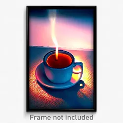 Pixel Art Poster - Made Up Hot Tea (8 Bit Psychedelic Trippy Video Game Print)