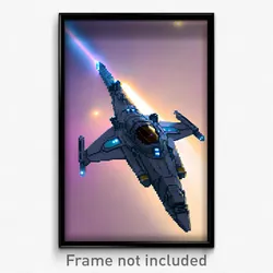 Pixel Art Poster - Stimulating Spaceship (8 Bit Psychedelic Video Game Print)