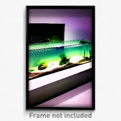 Pixel Art Poster - Rectangular Aquarium (8 Bit Psychedelic Video Game Print)