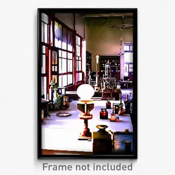 Pixel Art Poster - Antique Laboratory (8 Bit Psychedelic Video Game Print)