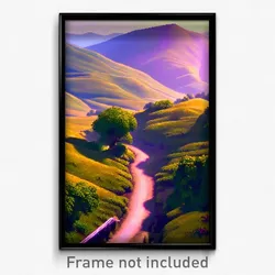 Pixel Art Poster - Noteworthy Hills (8 Bit Psychedelic Trippy Video Game Print)