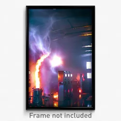 Pixel Art Poster - Thunderous Boiler Room (8 Bit Psychedelic Video Game Print)