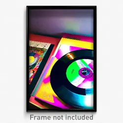Pixel Art Poster - Blissful Vinyl Record (8 Bit Psychedelic Video Game Print)