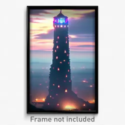Pixel Art Poster - Infinite Tower (8 Bit Psychedelic Trippy Video Game Print)
