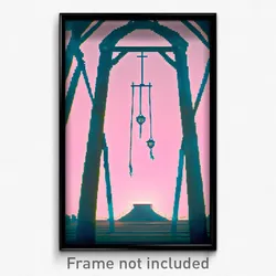 Pixel Art Poster - Imaginative Gallows (8 Bit Psychedelic Video Game Print)
