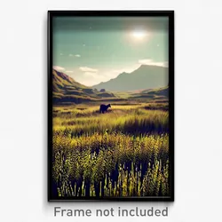 Pixel Art Poster - Unnatural Grassland (8 Bit Psychedelic Video Game Print)