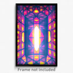 Pixel Art Poster - Kaleidoscopic Crypt (8 Bit Psychedelic Video Game Print)