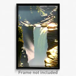 Pixel Art Poster - Showy Waterfall (8 Bit Psychedelic Trippy Video Game Print)