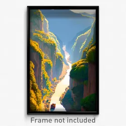 Pixel Art Poster - Narrow Valley (8 Bit Psychedelic Trippy Video Game Print)