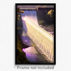 Pixel Art Poster - Noteworthy Dam (8 Bit Psychedelic Trippy Video Game Print)