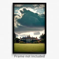 Pixel Art Poster - Cloudy Estate (8 Bit Psychedelic Trippy Video Game Print)