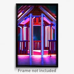 Pixel Art Poster - Digital Gazebo (8 Bit Psychedelic Trippy Video Game Print)
