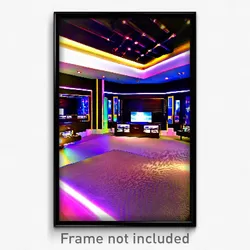 Pixel Art Poster - Massive Entertainment Room (8 Bit Video Game Print)