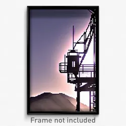 Pixel Art Poster - Steel Summit (8 Bit Psychedelic Trippy Video Game Print)