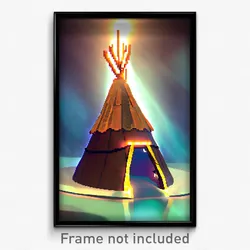 Pixel Art Poster - Musty Tepee (8 Bit Psychedelic Trippy Weird Video Game Print)