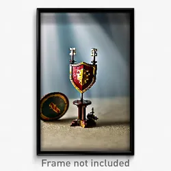 Pixel Art Poster - Miniature Shield (8 Bit Psychedelic Trippy Video Game Print)