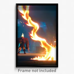 Pixel Art Poster - Colossal Flame (8 Bit Psychedelic Trippy Video Game Print)