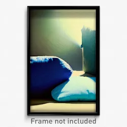 Pixel Art Poster - Blue Pillow (8 Bit Psychedelic Trippy Weird Video Game Print)