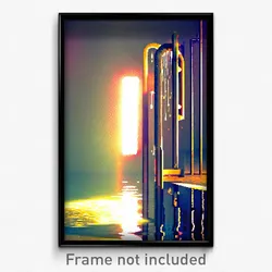 Pixel Art Poster - Watery Ladder (8 Bit Psychedelic Trippy Video Game Print)