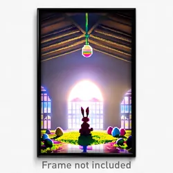 Pixel Art Poster - Huge Easter (8 Bit Psychedelic Trippy Weird Video Game Print)