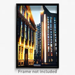 Pixel Art Poster - Adventurous Swedish Architecture (8 Bit Video Game Print)