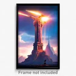 Pixel Art Poster - Dramatic Landmark (8 Bit Psychedelic Trippy Video Game Print)