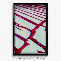 Pixel Art Poster - Red Snowfields (8 Bit Psychedelic Trippy Video Game Print)