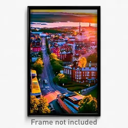 Pixel Art Poster - Adorable Swedish City (8 Bit Psychedelic Video Game Print)