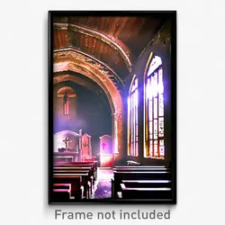 Pixel Art Poster - Worn Church (8 Bit Psychedelic Trippy Weird Video Game Print)