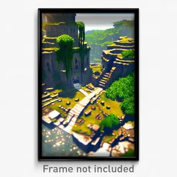 Pixel Art Poster - Admired Stronghold (8 Bit Psychedelic Video Game Print)
