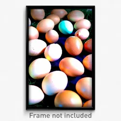 Pixel Art Poster - Candid Eggs (8 Bit Psychedelic Trippy Weird Video Game Print)