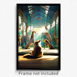Pixel Art Poster - Harmonious Zoo (8 Bit Psychedelic Trippy Video Game Print)