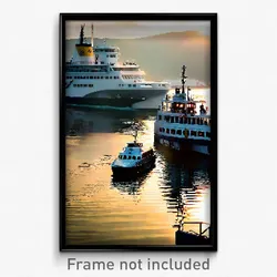 Pixel Art Poster - Detailed Ferry (8 Bit Psychedelic Trippy Video Game Print)